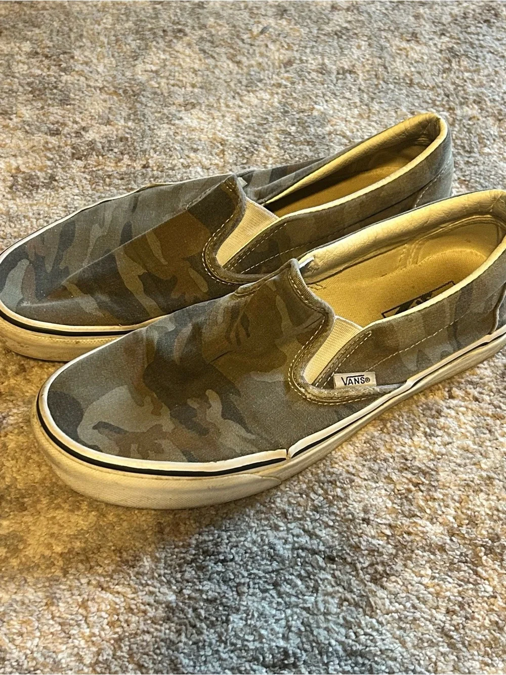 Vans Slip-On Sneakers in Camo Green/Brown